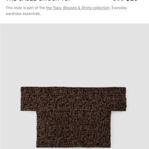 Everlane Brown Off-Shoulder Smock Top, xs